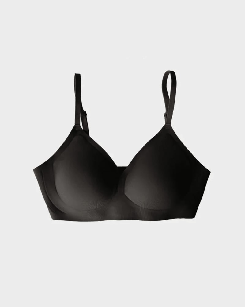 Front of a size xldd Black Only Bra in Black by EBY. | dia_product_style_image_id:316525